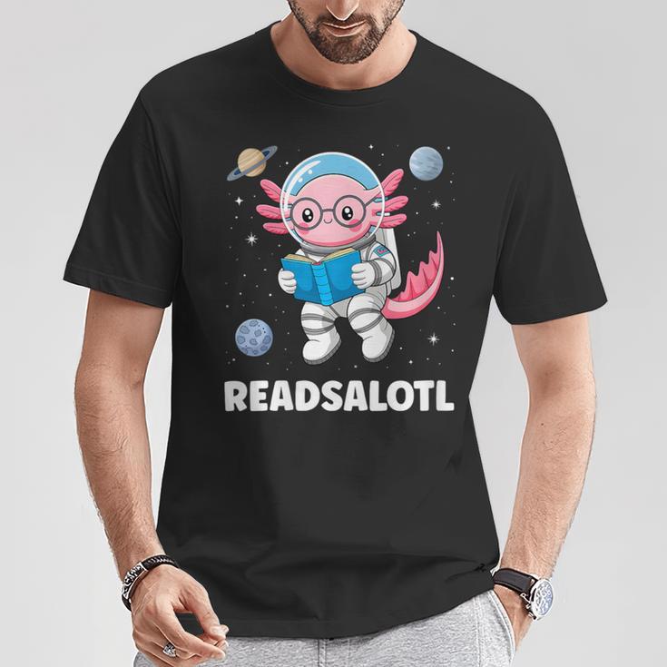 Women's Axolotl Books Readsalotl Reading Bookworm Boys Girls Kids T-Shirt Unique Gifts
