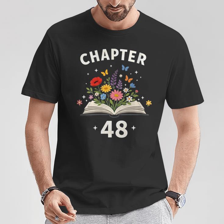 Women's Chapter 48 Years Old 48th Birthday Celebration Floral Book T-Shirt Unique Gifts Women's Chapter 48 Years Old 48th Birthday Celebration Floral Book T-Shirt Unique Gifts
