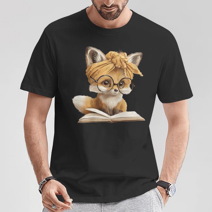 Women's Cute Fox Reading Book Lover Animal Graphic Baby Portrait T-Shirt Unique Gifts Women's Cute Fox Reading Book Lover Animal Graphic Baby Portrait T-Shirt Unique Gifts