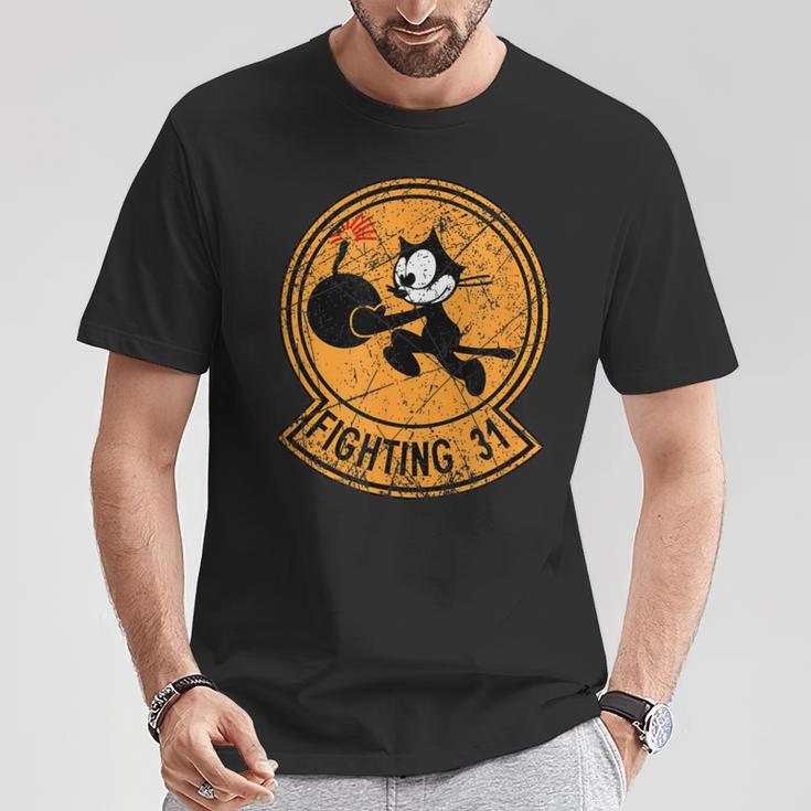 Ww2 ヴィンテージfa-31 トムキャッターズ飛行隊パッチfa-31 ベテラン Tシャツ 面白い贈り物