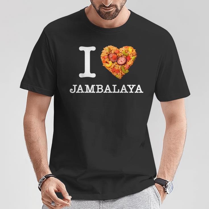 “I Love Jambalaya” のジャンバラヤ好き向けデザイン Tシャツ 面白い贈り物