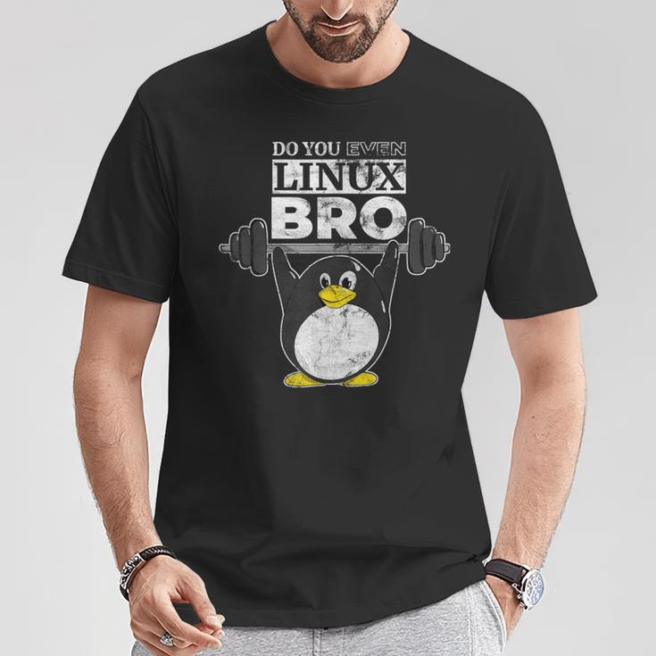 あなたもlinuxのbro Linuxのペンギンは、重量を持ち上げるか Tシャツ 面白い贈り物