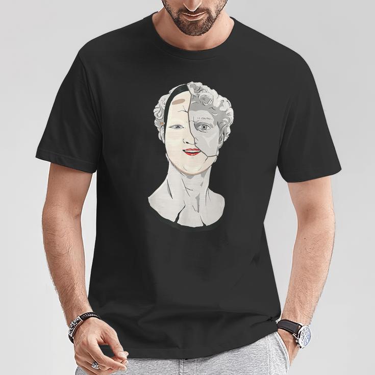 あんぐらけい 暗黒 日本 美 能面 ダビデ像 Tシャツ 面白い贈り物