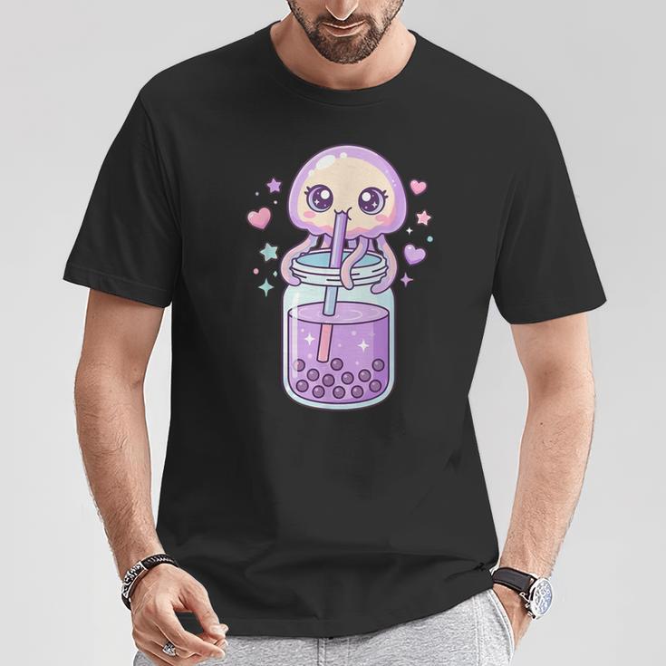 かわいい クラゲ ドリンク ボバティー カワイイ バブルティー アニメ Tシャツ 面白い贈り物