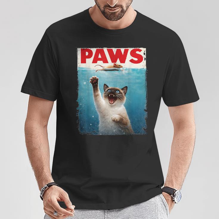 かわいいシャム猫パウズパロディー 猫好きのための猫のミームユーモア Tシャツ 面白い贈り物