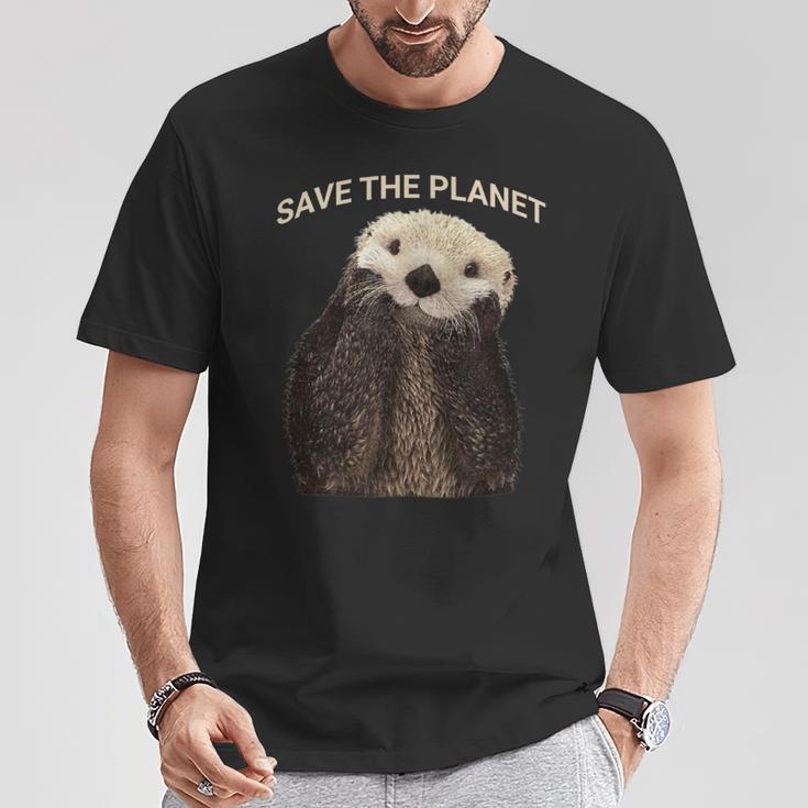 かわいいセイブ ザ プラネット ラッコ Tシャツ 面白い贈り物