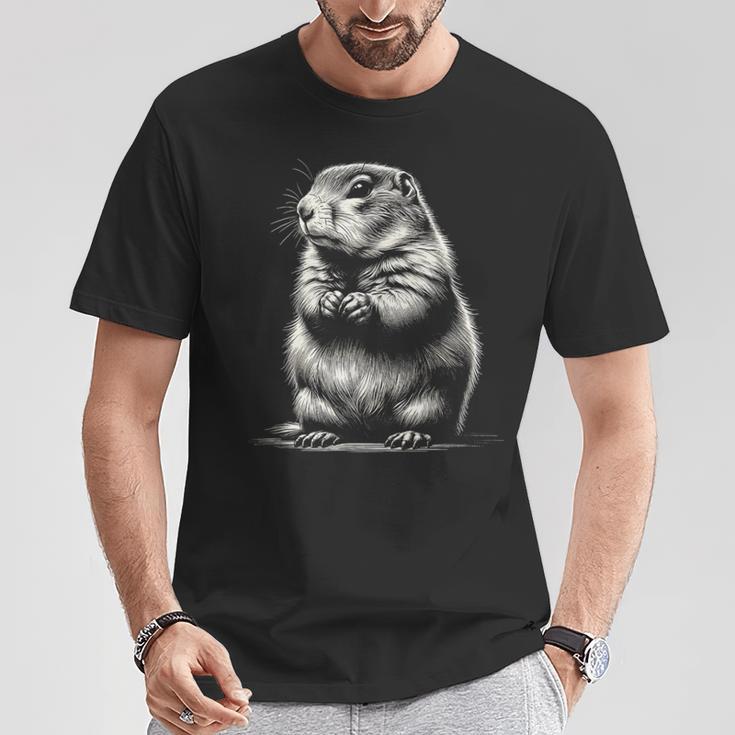 かわいいプレーリードッグのグラフィック アート デザイン Tシャツ 面白い贈り物