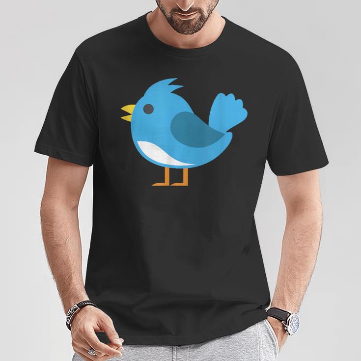 かわいい青い鳥 Tシャツ 面白い贈り物