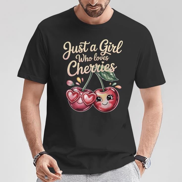 さくらんぼが大好きな女の子チェリーフルーツ好き Tシャツ 面白い贈り物
