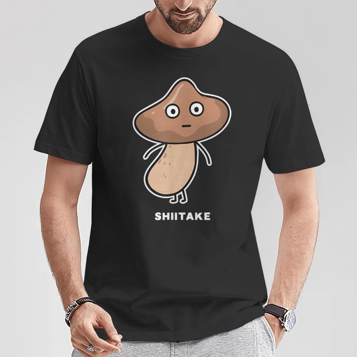 しいたけ キノコ 顔 イラスト かわいい おもしろ 面白い 簡単 シンプル ゆるい 野菜 Tシャツ 面白い贈り物