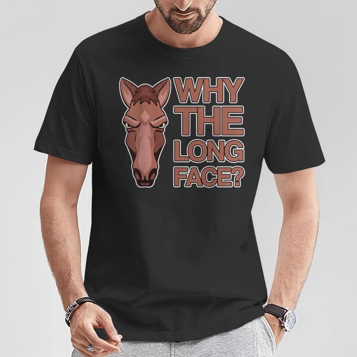 なぜ顔が長いのか Why The Long Face Tシャツ 面白い贈り物