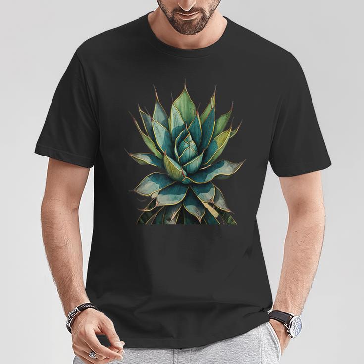 アガベ植物コレクターアガベメキシカン民俗画 Tシャツ 面白い贈り物