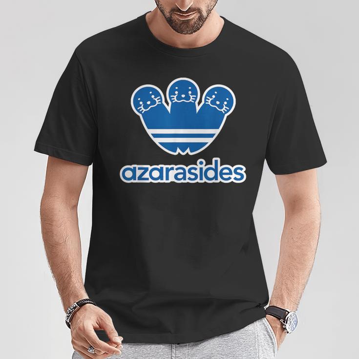 アザラシデス Azarasides《ブルー 青》ゴマちゃん ブランド パロディ 面白い かわいい Tシャツ 面白い贈り物