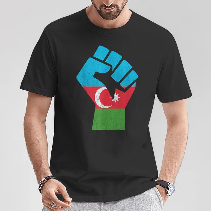 アゼルバイジャン 国旗 アゼルバイジャン ルーツ 手拳 パワー アゼルバイジャン Tシャツ 面白い贈り物