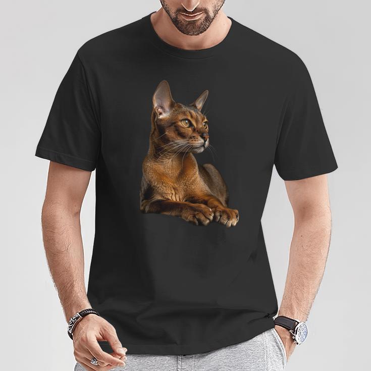 アビシニアン猫 長袖tシャツ Tシャツ 面白い贈り物