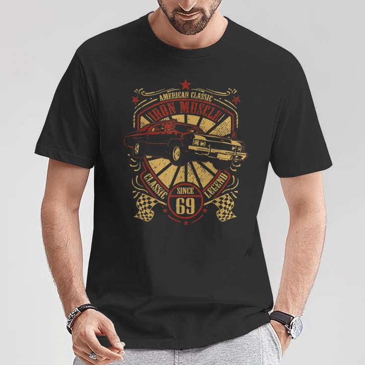 メンズ アメリカクラシック・オールドタイマー・ロカビリー・ホットロッド・マッスルカー Tシャツ 面白い贈り物