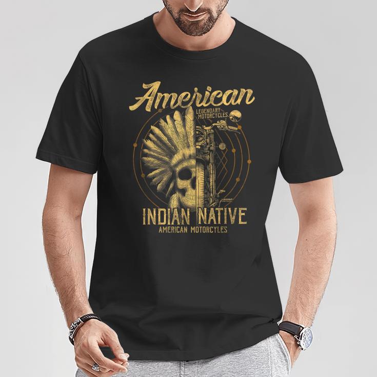 アメリカンインディアン ネイティブ服 伝説のバイクギフト Tシャツ 面白い贈り物