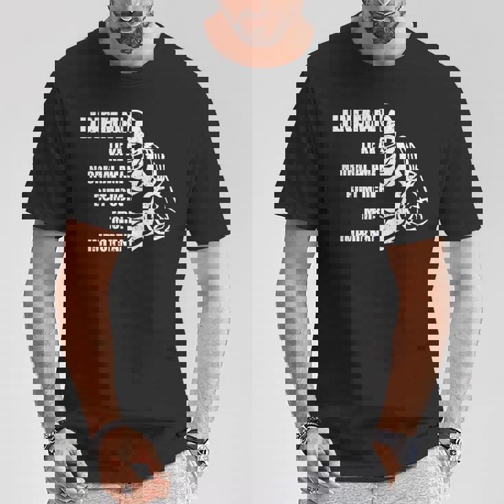 アメリカンフットボール トレーニング用品 ラインマン フットボール選手 長袖tシャツ Tシャツ 面白い贈り物