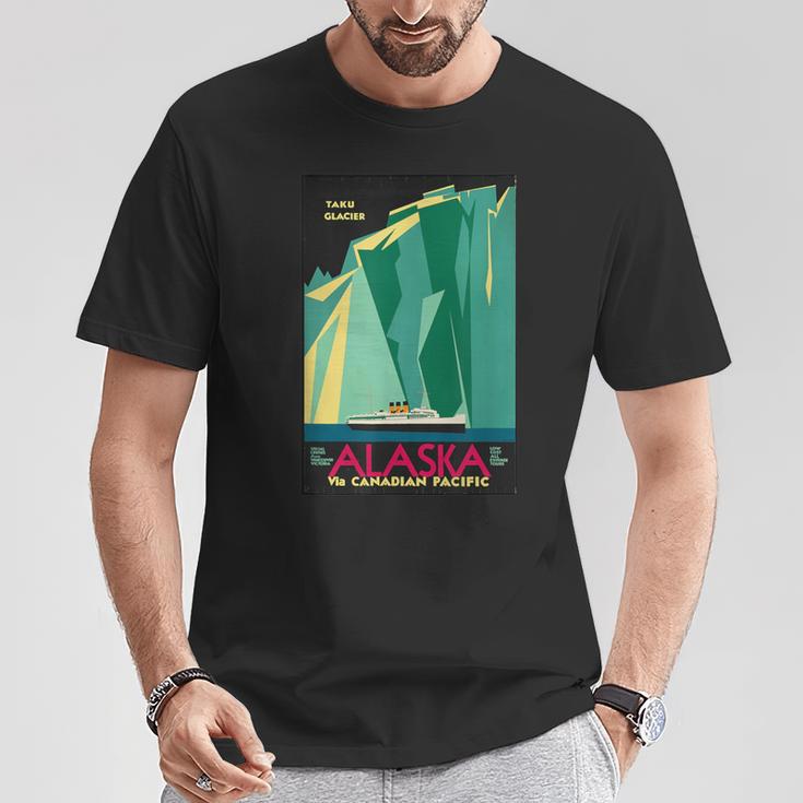 アラスカ 広告 ビンテージ レトロ ポスター Tシャツ 面白い贈り物