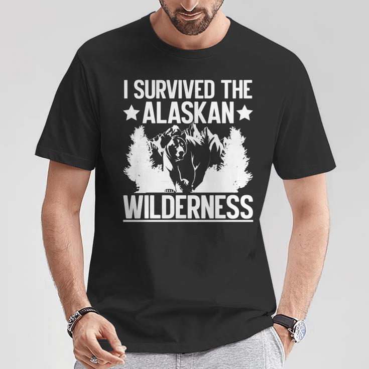 アラスカの荒野を生き延びたアラスカ 長袖tシャツ Tシャツ 面白い贈り物