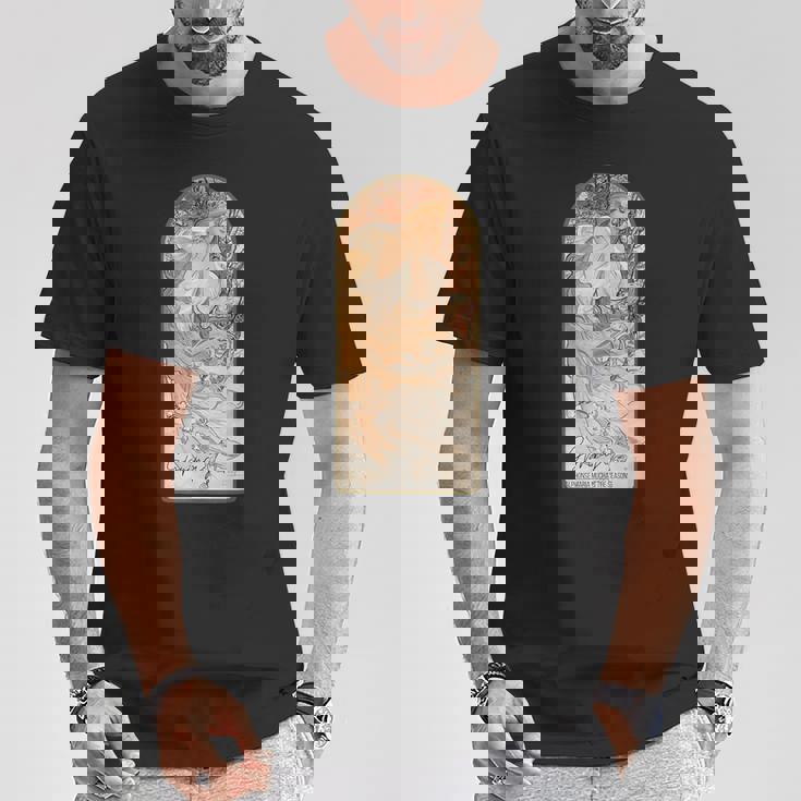 アルフォンス・マリア・ミュシャの季節 春 Tシャツ 面白い贈り物