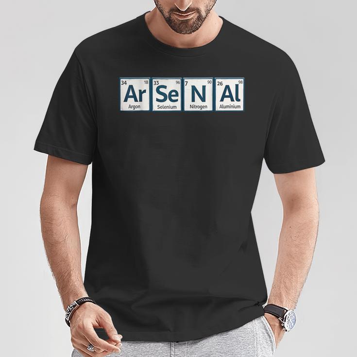 アーセナルar-Se-N-Al周期表要素 Tシャツ 面白い贈り物