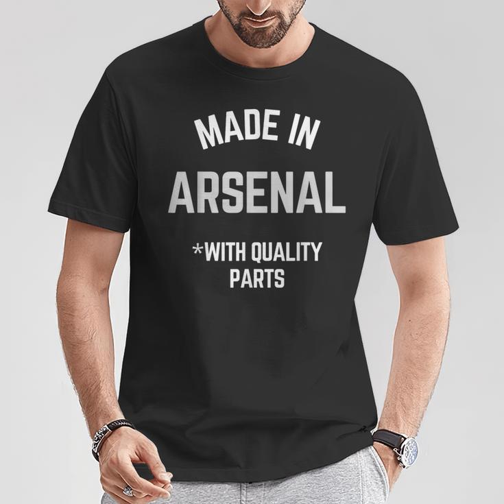 アーセナル製 面白いスローガン Born In アーセナル Tシャツ 面白い贈り物