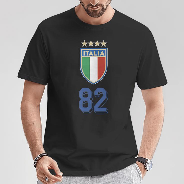 イタリア 1982 ワールドカップ サッカー ヴィンテージ クレスト グラフィック Tシャツ 面白い贈り物