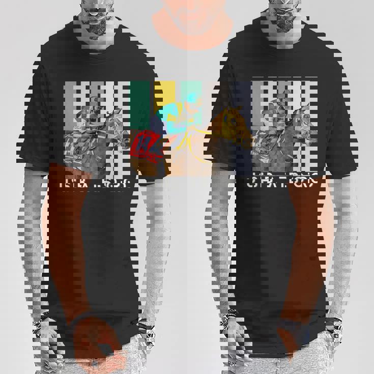 ウシュバテソロ 馬 競馬ファン デルマール サンタアニタ Tシャツ 面白い贈り物