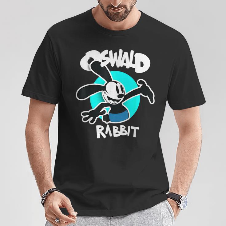 オズワルドラビット ヴィンテージ 漫画 バニー ハッピー ティール Tシャツ 面白い贈り物