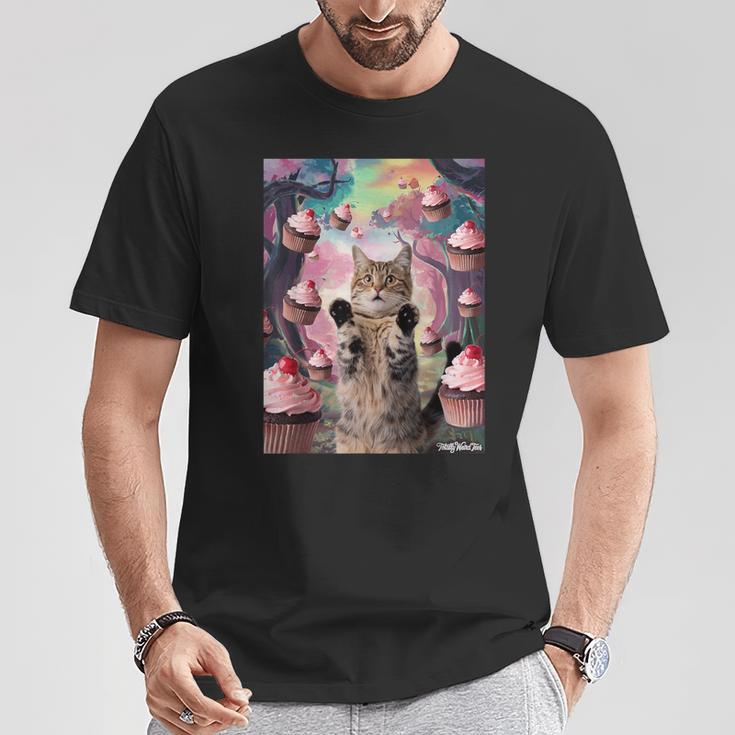 カップケーキの森の猫 Tシャツ 面白い贈り物