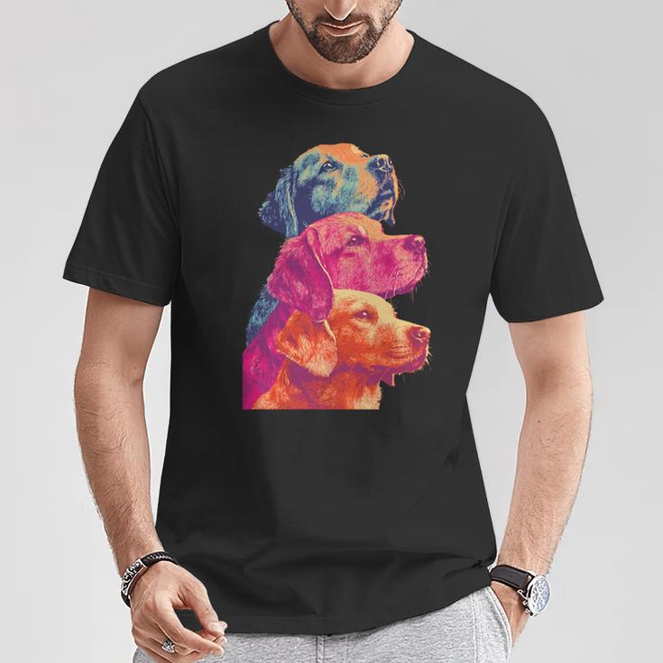 カラフルなラブラドールレトリバー犬夏の美的ペットアート 長袖tシャツ Tシャツ 面白い贈り物