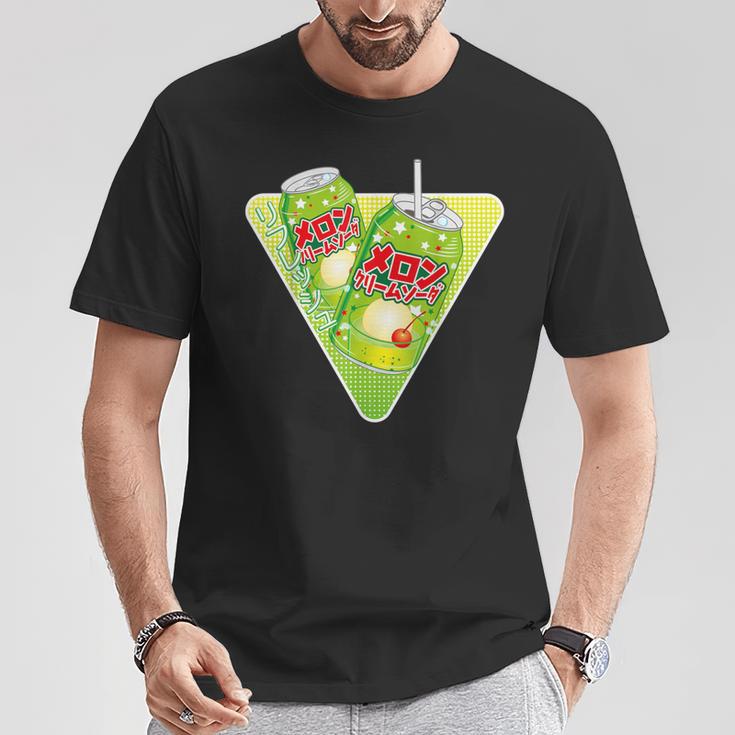 カワイイメロンソーダ 蒸気波 美的&日本語漢字 Tシャツ 面白い贈り物