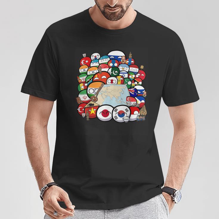 カントリーボールアジアの国民集合写真 Tシャツ 面白い贈り物