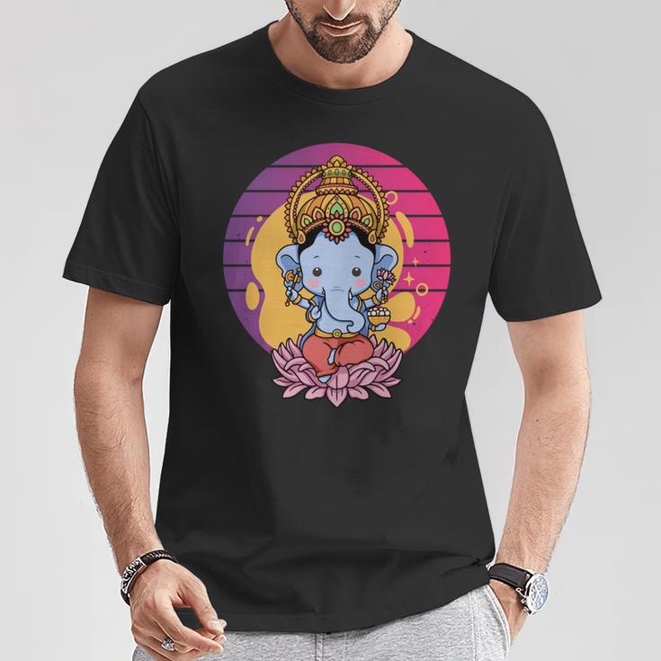 ガネーシャ 象 ヒンドゥー教の神 ガネーシャ 河合主 ガネーシャ 長袖tシャツ Tシャツ 面白い贈り物