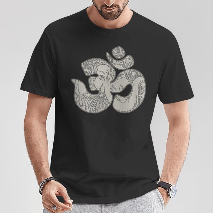 ガネーシャ・オーム・マッシュアップ Tシャツ 面白い贈り物
