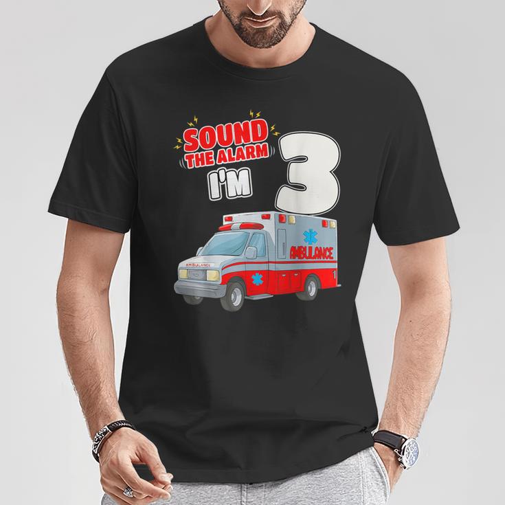 キッズ Ems 車 3歳の誕生日シャツ 3歳 救急車 Tシャツ 面白い贈り物