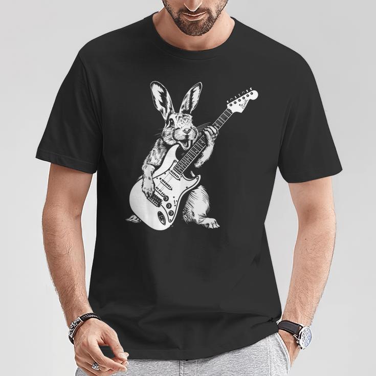 ギタリスト ギター ギタープレーヤー ウサギ お父さん ママ Tシャツ 面白い贈り物