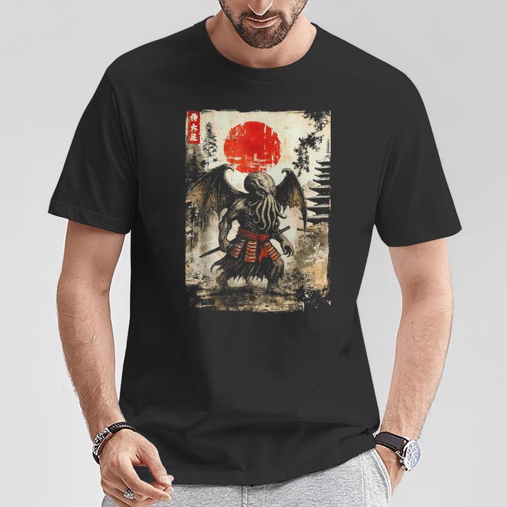 クトゥルフ・サムライ、ヴィンテージ・日本のラブクラフト・ホラー Tシャツ 面白い贈り物