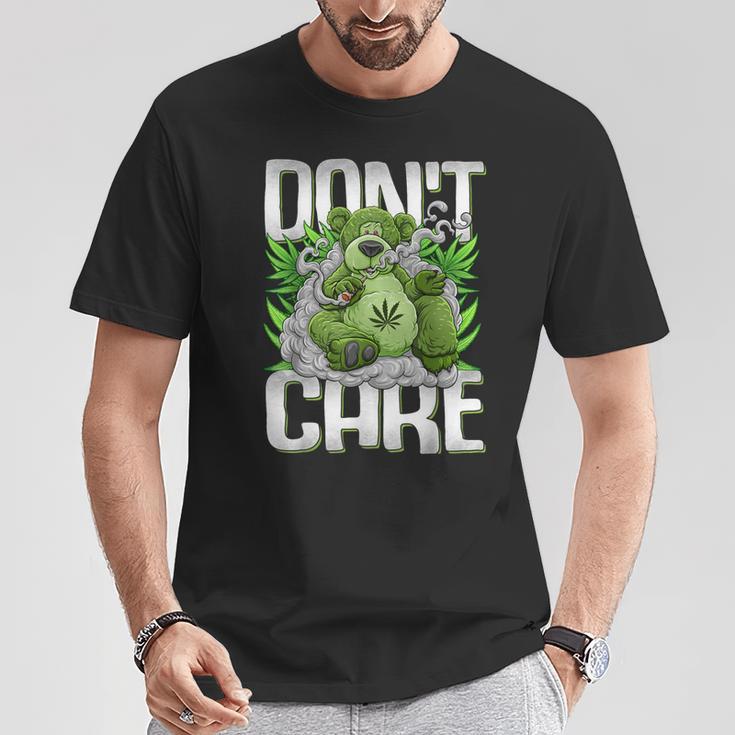 クマのスモーキングウィードマリファナtシャツ 面白いウィードベアtシャツ Tシャツ 面白い贈り物