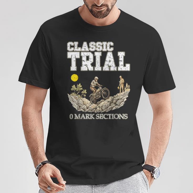 クラシック トライアル 0 マーク セクション オートバイ 歴史的 モータースポーツ Tシャツ 面白い贈り物