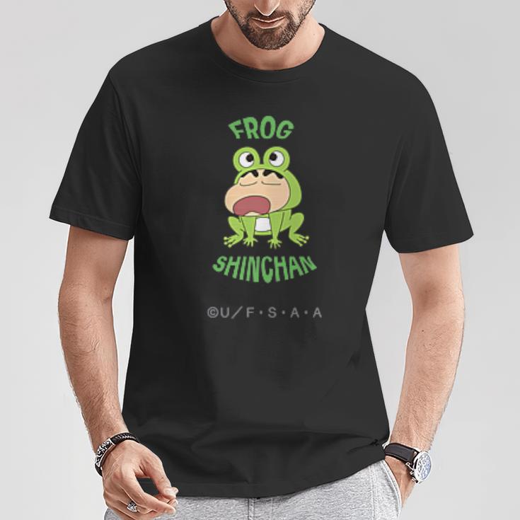 クレヨンしんちゃん カエルしんちゃん ワンポイント Tシャツ 面白い贈り物