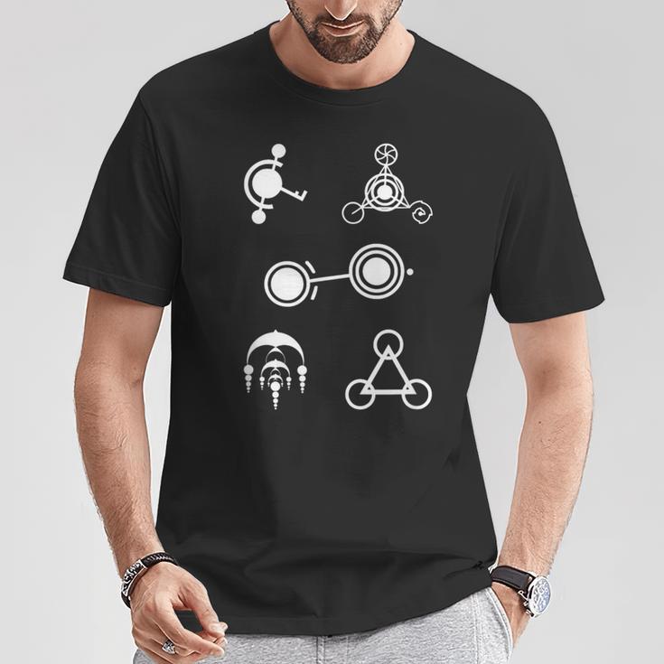 クロップサークルデザインミステリー Tシャツ 面白い贈り物