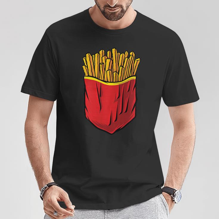 クールなフライドポテトポケットノベルティグラフィックtシャツ&クールデザイン Tシャツ 面白い贈り物