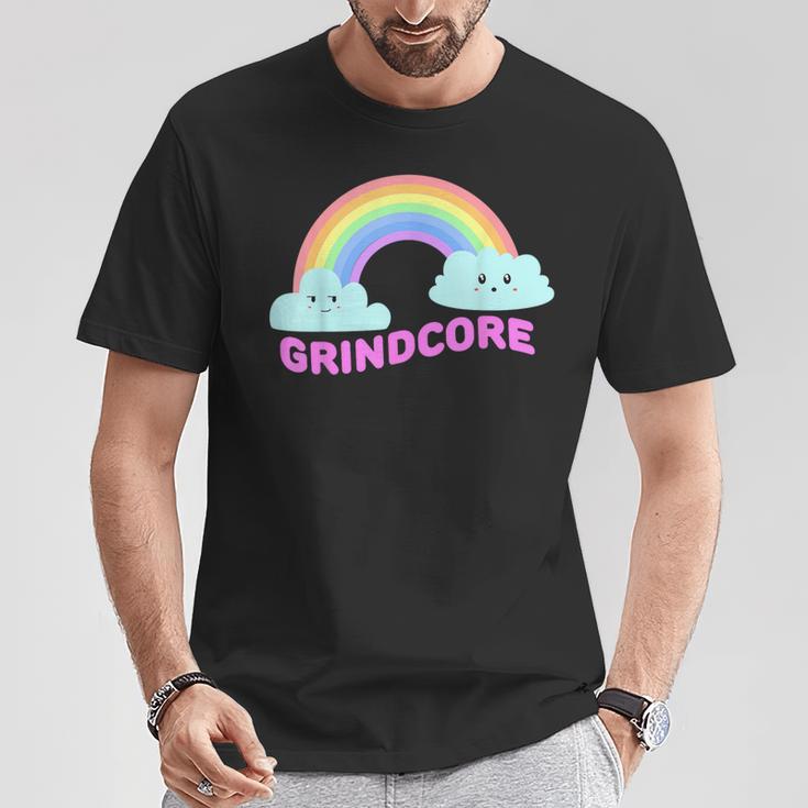 グラインドコアシャツ 皮肉なレインボー 面白いグラインドコアミュージック Tシャツ 面白い贈り物
