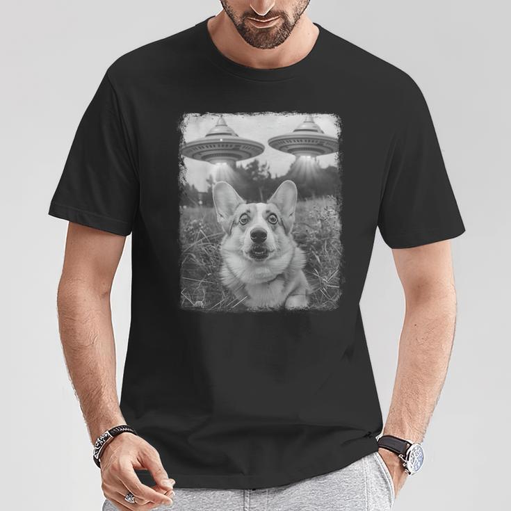 コーギー犬 Ufo エイリアン 地球外自撮り Tシャツ 面白い贈り物