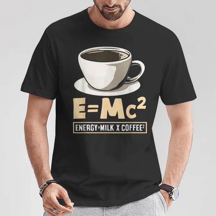 コーヒーラバーエナジーミルクコーヒー EMc² Tシャツ 面白い贈り物