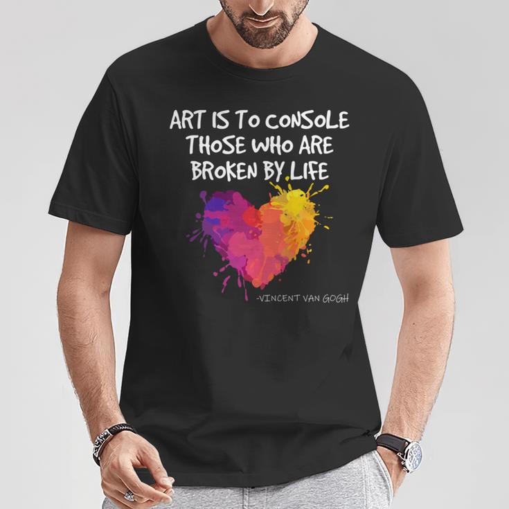ゴッホ アート引用 ブロークンライフ アーティスト インスピレーション ハート バイブ 長袖tシャツ Tシャツ 面白い贈り物