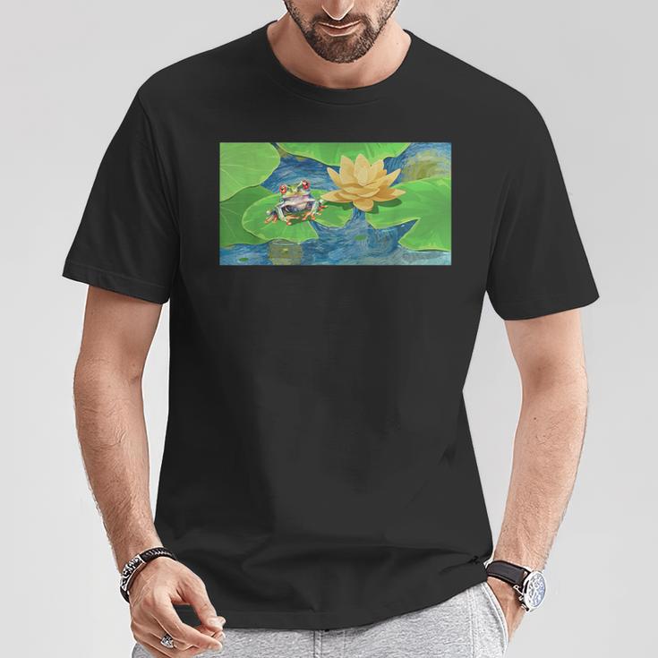 ゴッホ カエル 星月夜 動物 アート 自然 恋人 絵画 Tシャツ 面白い贈り物