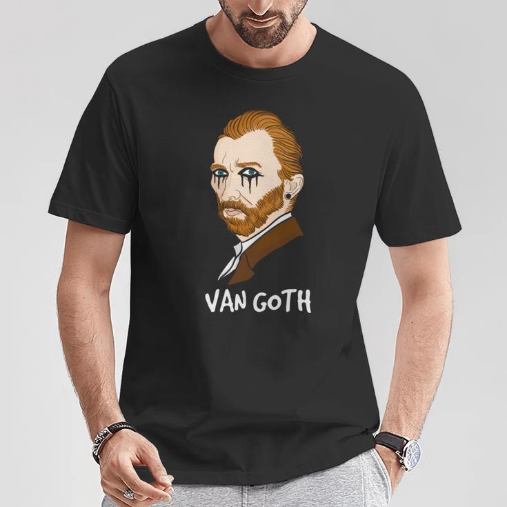 ゴッホ ゴス ポートレート ダーク 美術史 駄洒落ゴシック ユーモア 長袖tシャツ Tシャツ 面白い贈り物